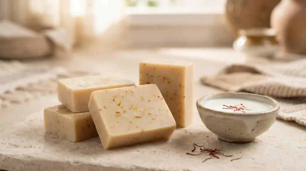 Goat milk and Saffron soap for tan removal